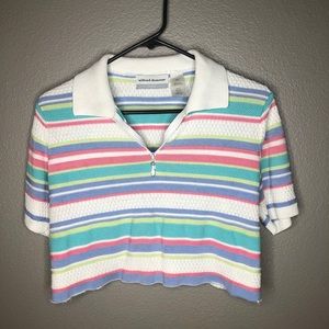 Stripped vintage cropped T